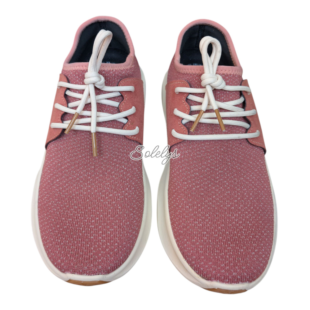 Vessi Everyday Classic Waterproof Womens 8 Cherry Red On Off White Knit Sneaker
